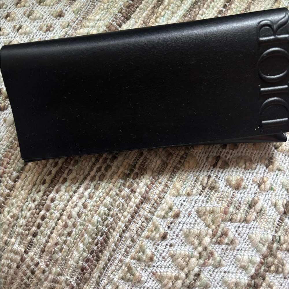 Dior Elegant Black Leather Glasses Case